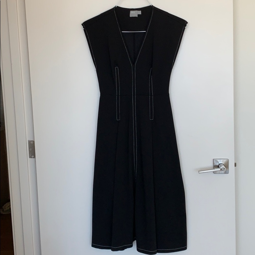 Asos black dress with white trim